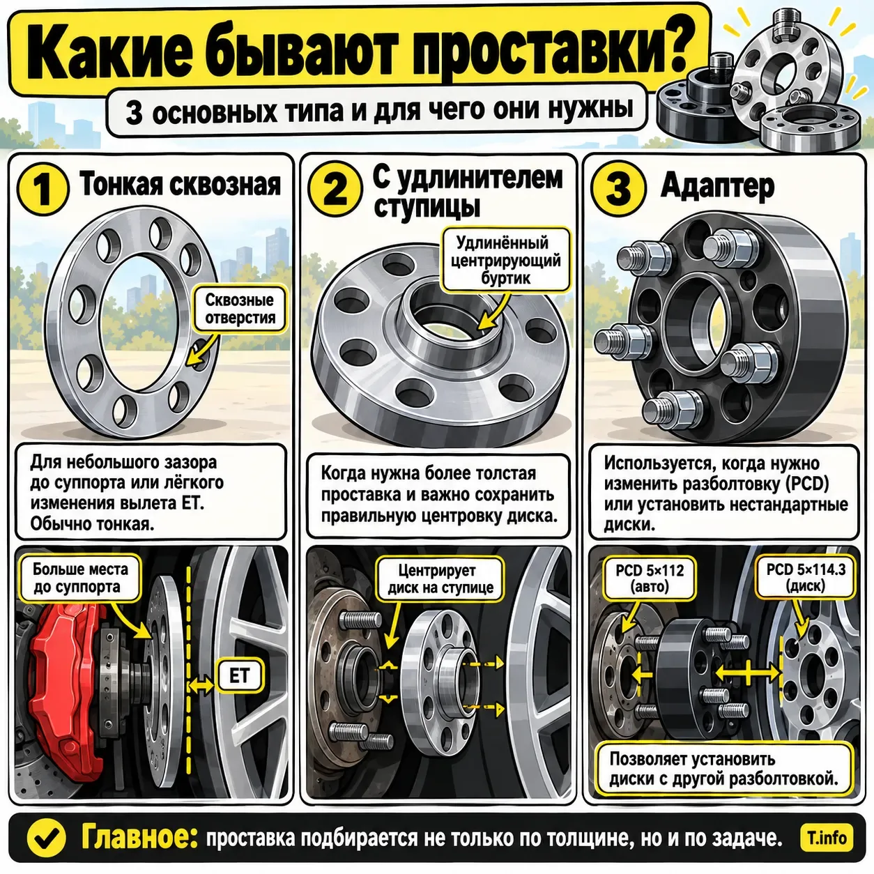 Типы проставок