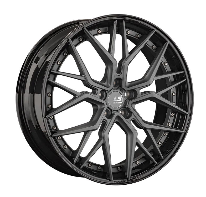 LS Forged LS FG35 Кованый 9x22 5x120 ET43 DIA72.6 Черный Обод С Насыщенной Темно-Серой Матовой Центральной Частью